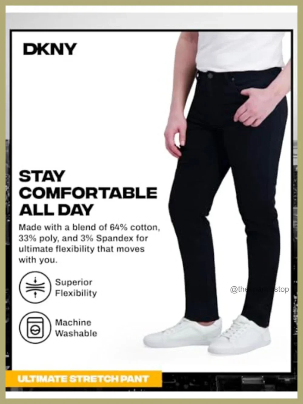 Slim Fit Stretch Chinos 5-Pocket Business Casual Slacks Men's Pants